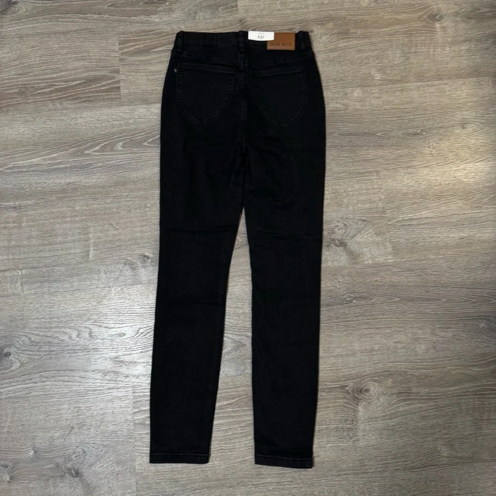 NEW JUDY BLUE pull on skinny jeans in black 5/27 high rise - Picture 4 of 11